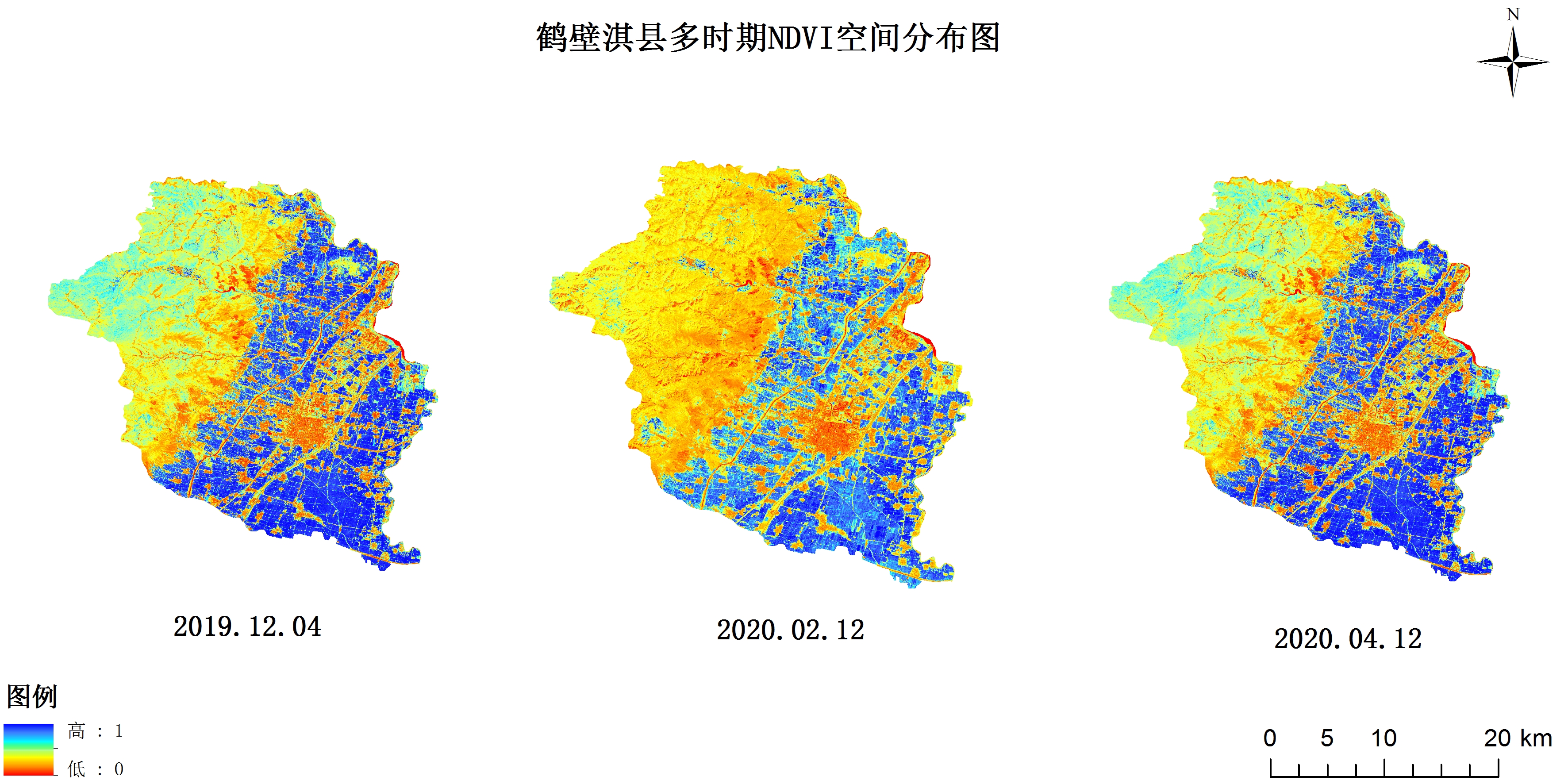 鹤壁淇县NDVI空间分布图